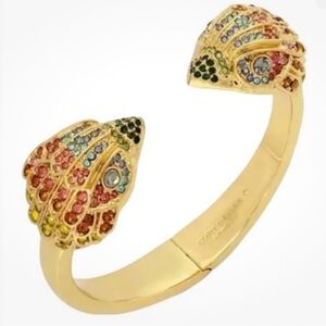Kurt Geiger London Multi Crystal Signature Eagle Hinged Cuff Gold Tone Bracelet